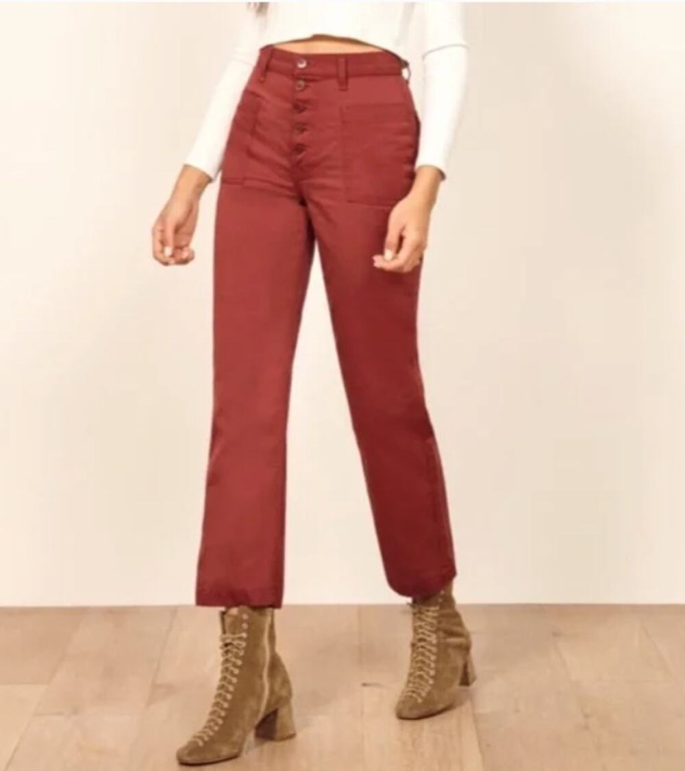 Reformation Alicia Crop Pant Rust Womens Size 29